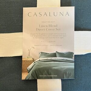Casaluna Linen Blend Duvet Cover Set - Teal